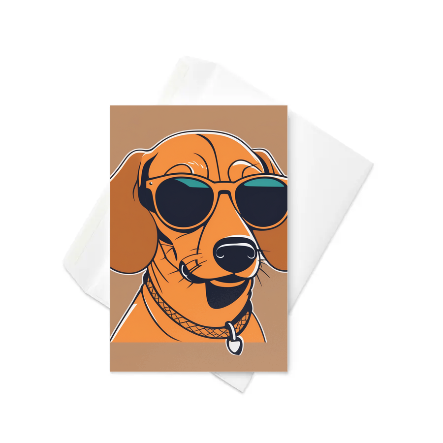PugMug Custom Tan Dachshund Greeting Card
