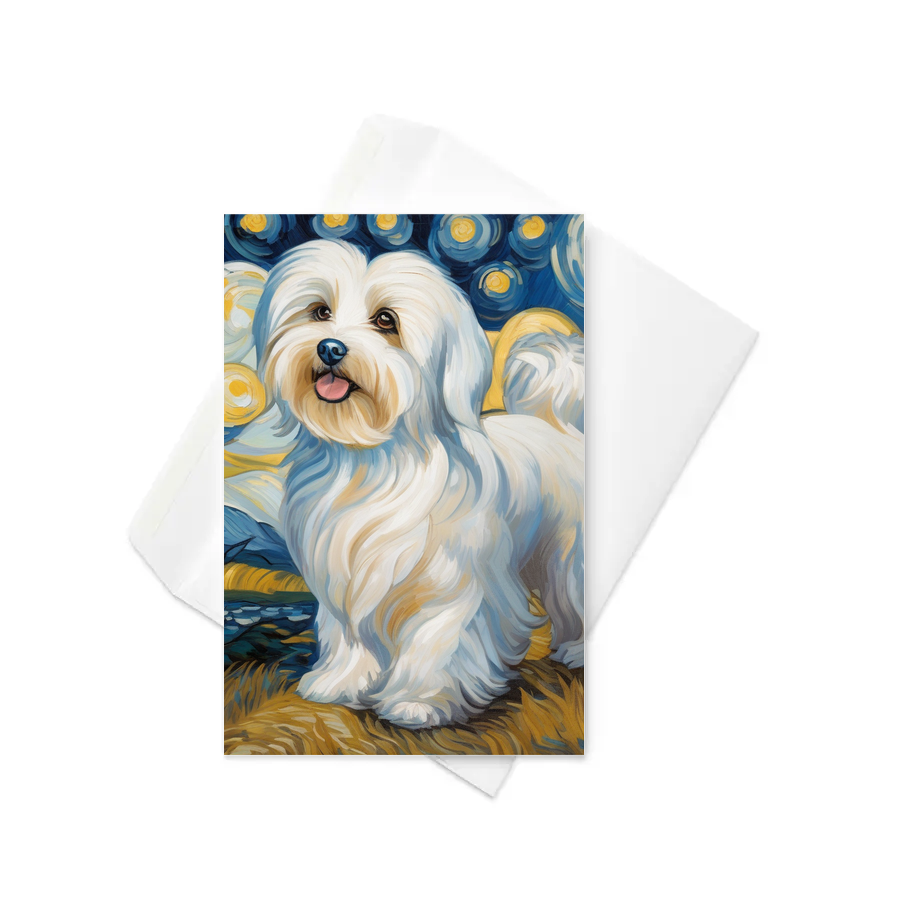 PugMug Custom White Havanese Dog Greeting Card