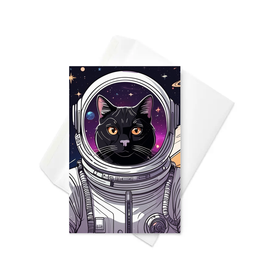 PugMug Custom Black Exotic Cat Greeting Card