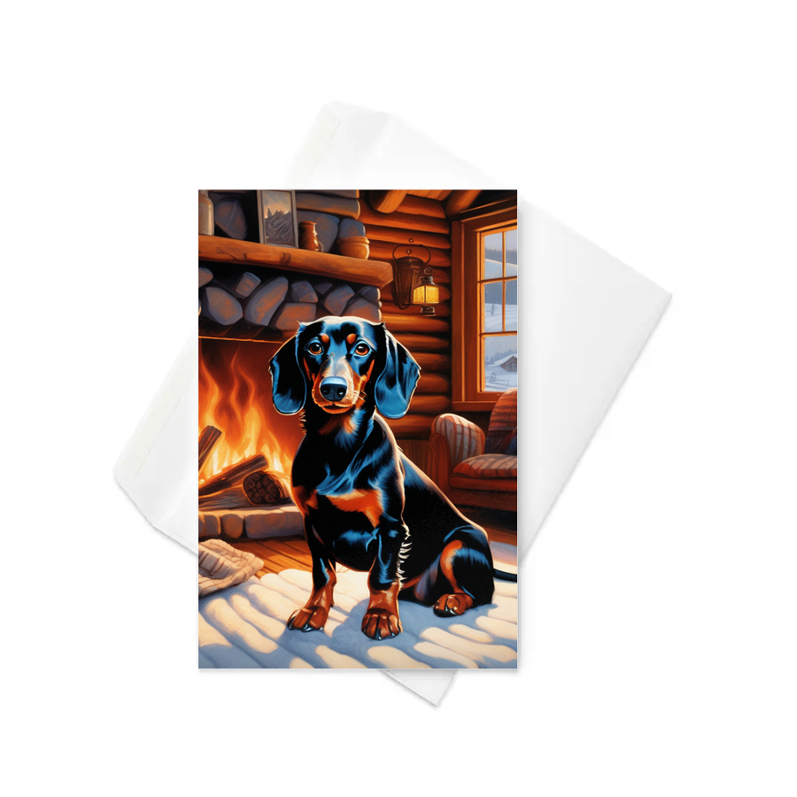 PugMug Custom Black Dachshund Greeting Card