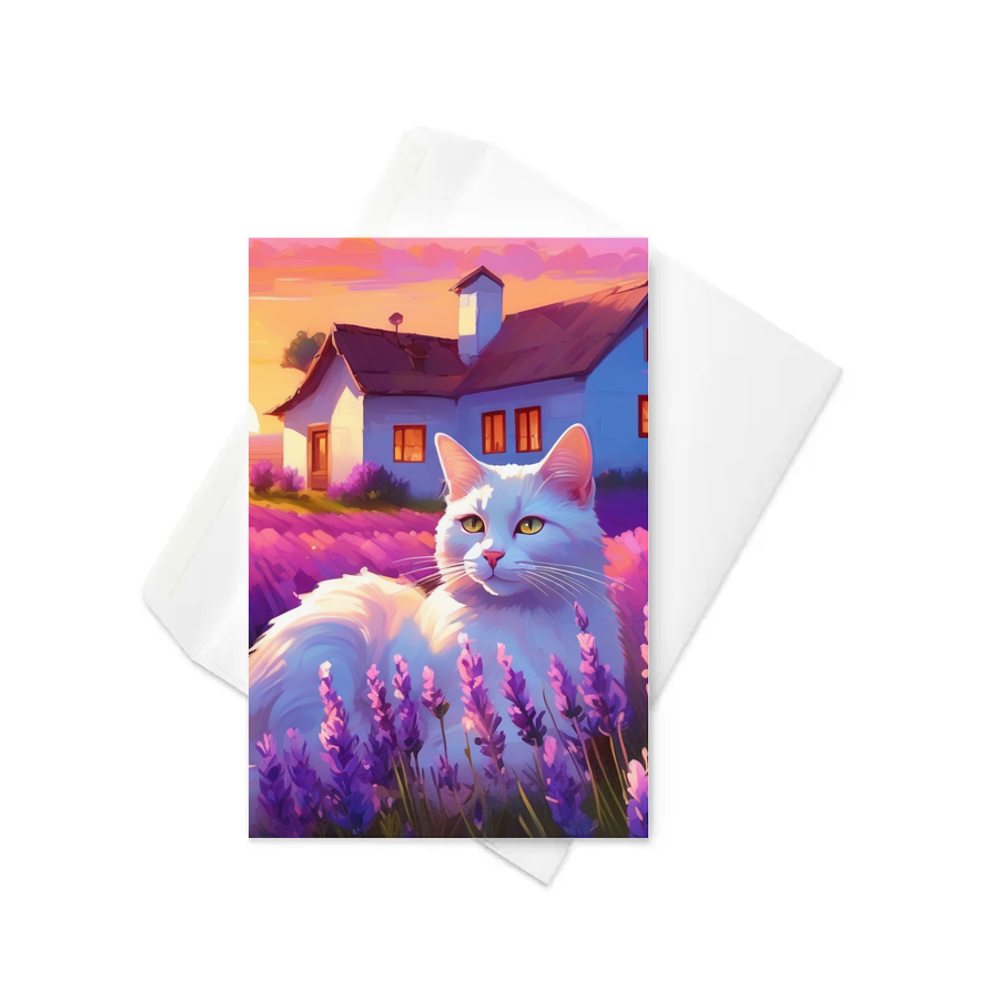 PugMug Custom White Companion Cat Greeting Card