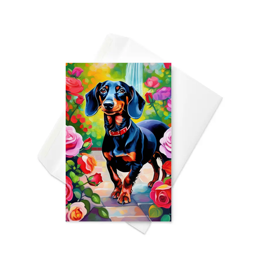 PugMug Custom Black Dachshund Greeting Card