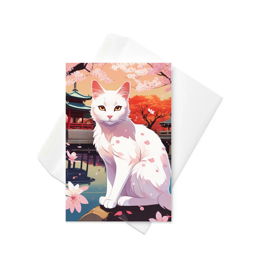PugMug Custom White Companion Cat Greeting Card