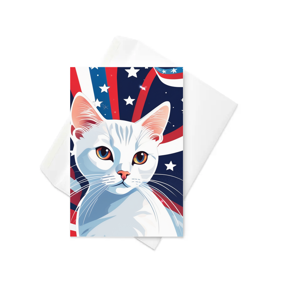 PugMug Custom White Companion Cat Greeting Card