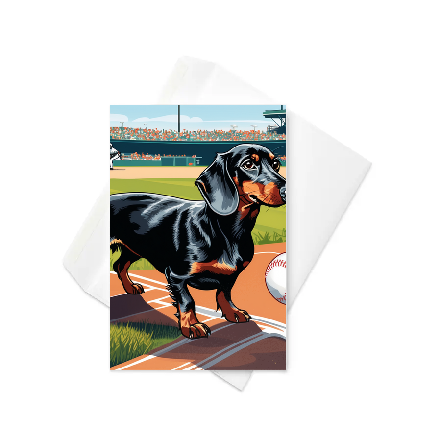 PugMug Custom Black Dachshund Greeting Card