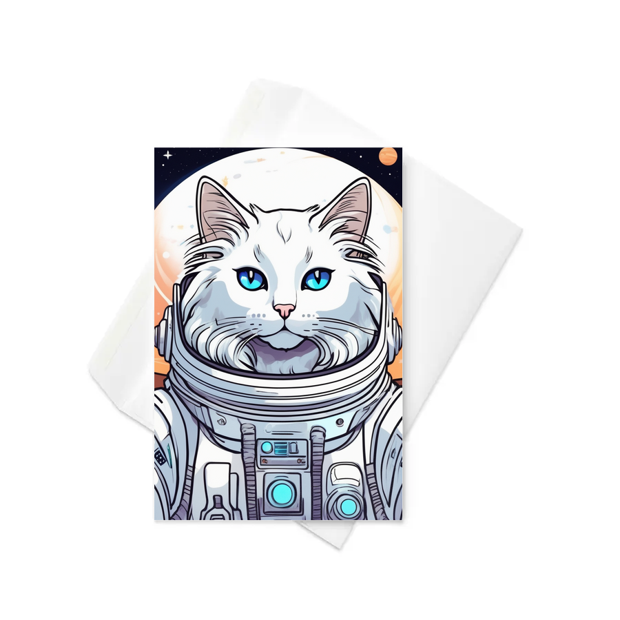 PugMug Custom White Ragdoll Cat Greeting Card