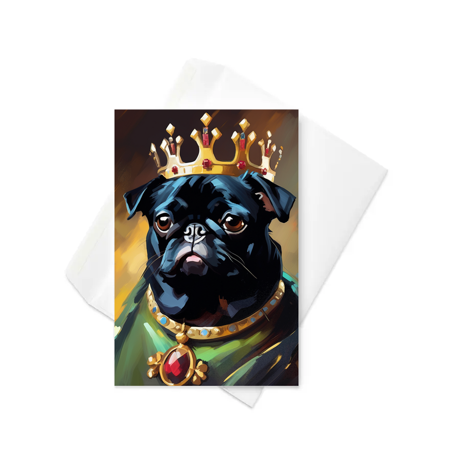 PugMug Custom Black Pug Greeting Card