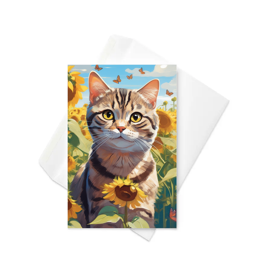 PugMug Custom Tabby Scottish Fold Cat Greeting Card