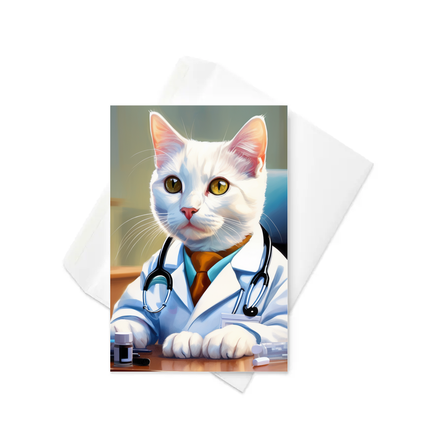 PugMug Custom White Companion Cat Greeting Card