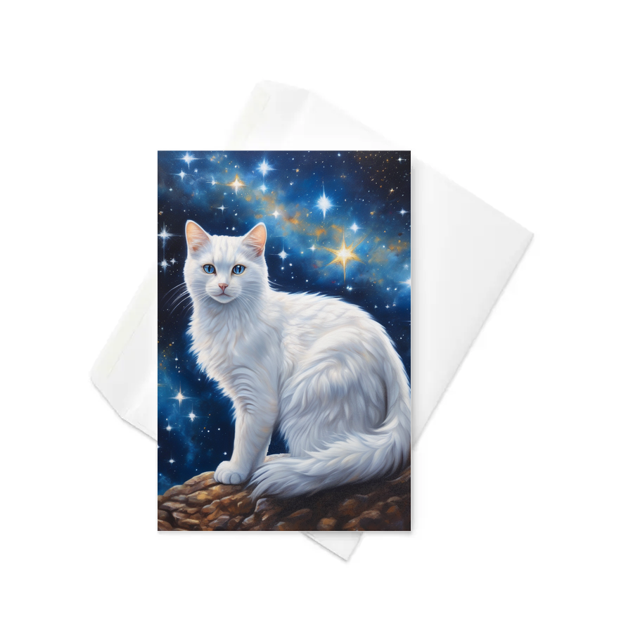 PugMug Custom White Companion Cat Greeting Card