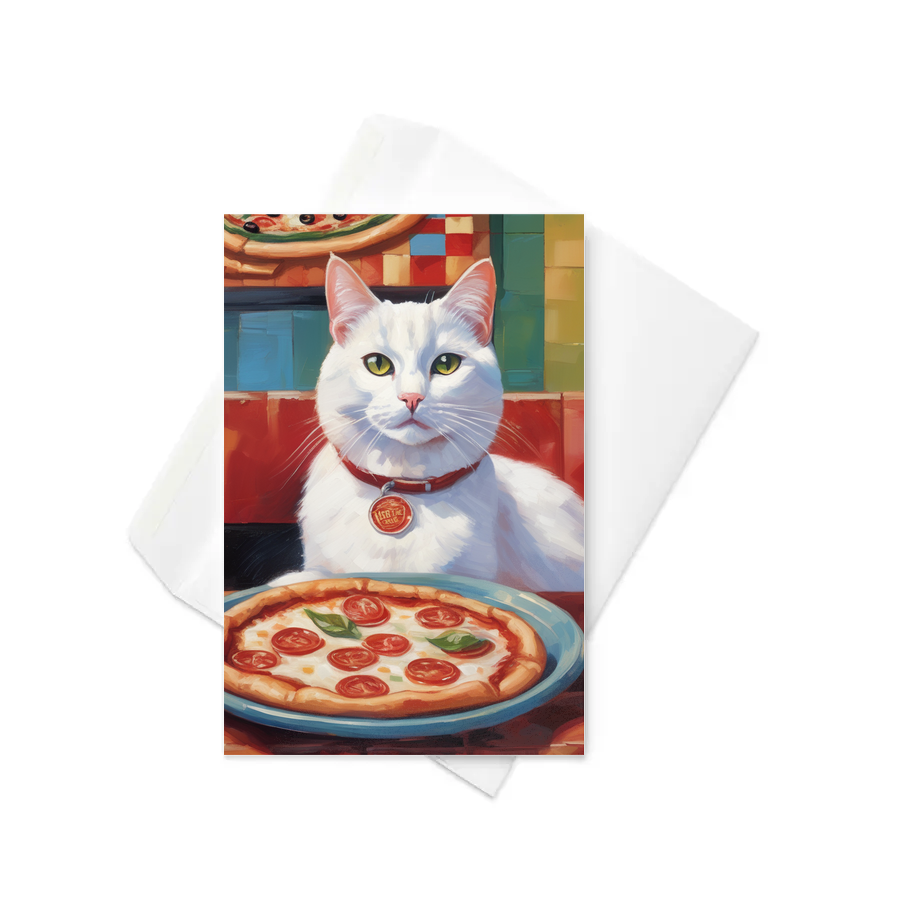 PugMug Custom White Companion Cat Greeting Card