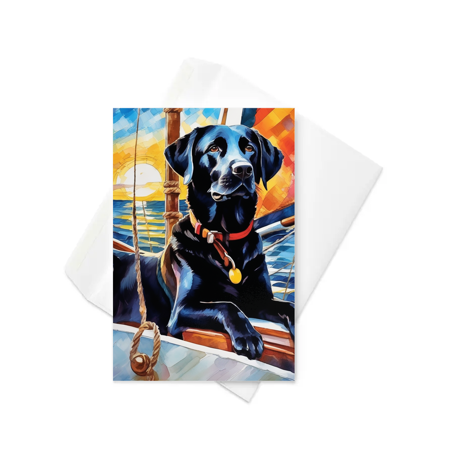PugMug Custom Black Labrador Retriever Greeting Card