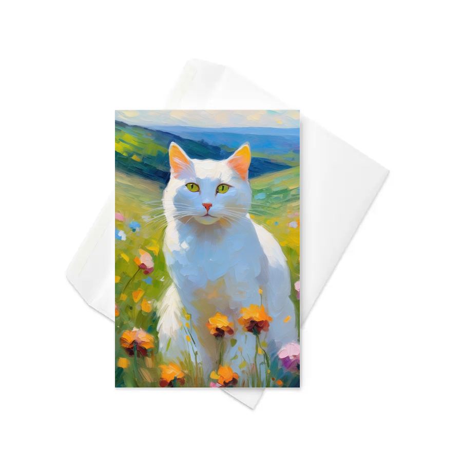 PugMug Custom White Companion Cat Greeting Card
