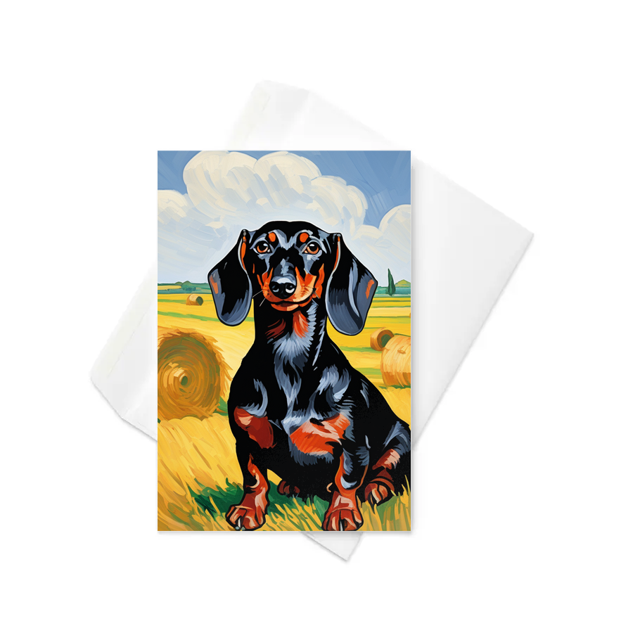 PugMug Custom Black Dachshund Greeting Card