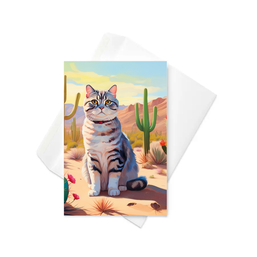 PugMug Custom Tabby Scottish Fold Cat Greeting Card