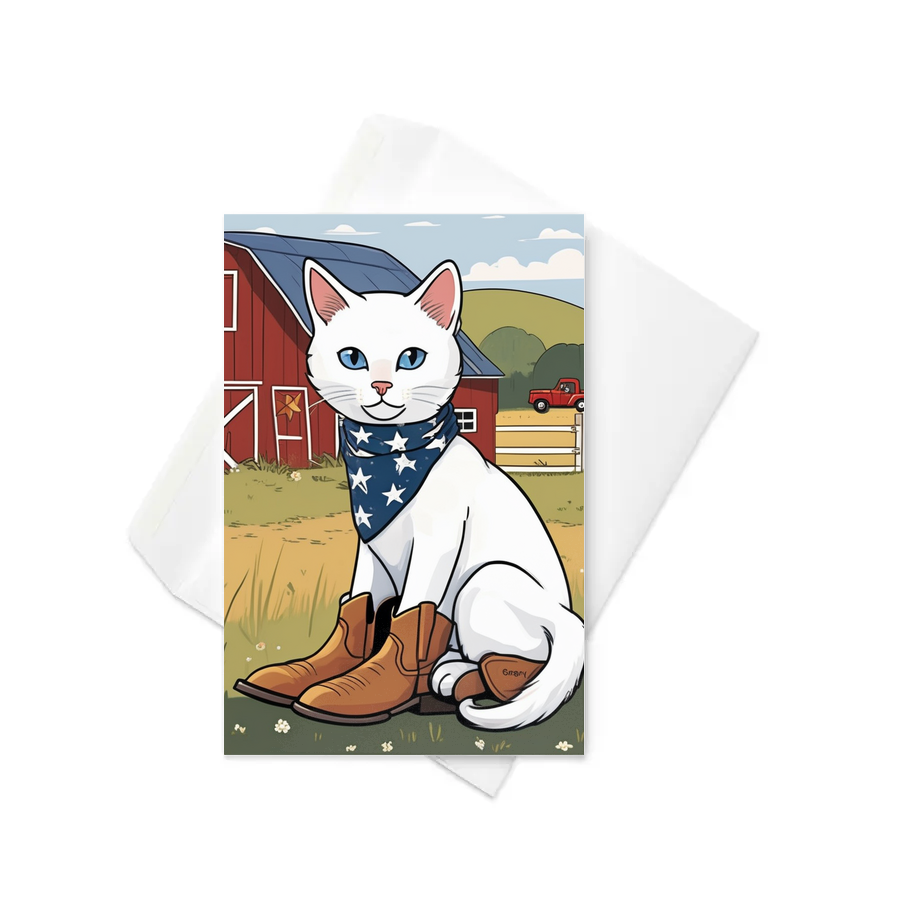 PugMug Custom White Companion Cat Greeting Card