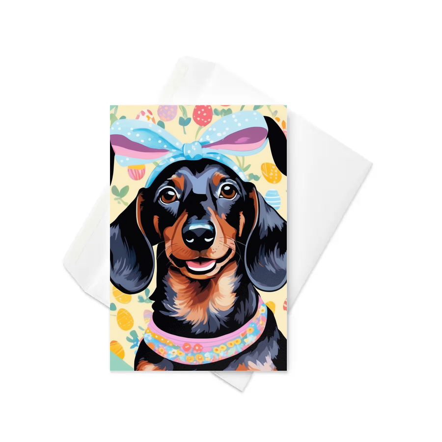 PugMug Custom Black Dachshund Greeting Card