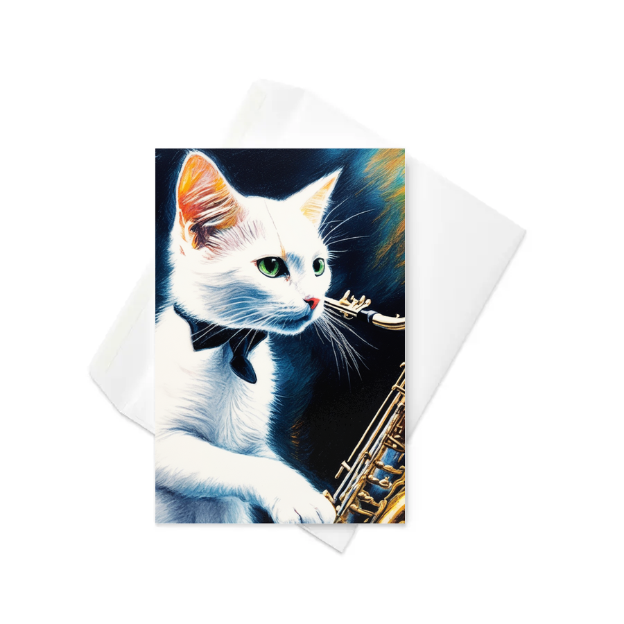PugMug Custom White Companion Cat Greeting Card