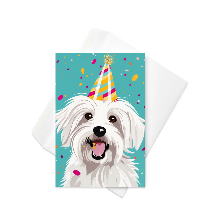 PugMug Custom White Havanese Dog Greeting Card