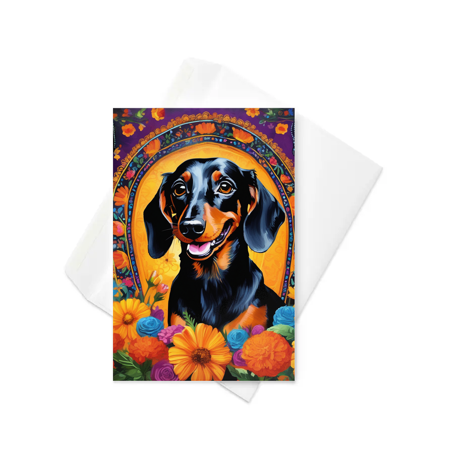 PugMug Custom Black Dachshund Greeting Card