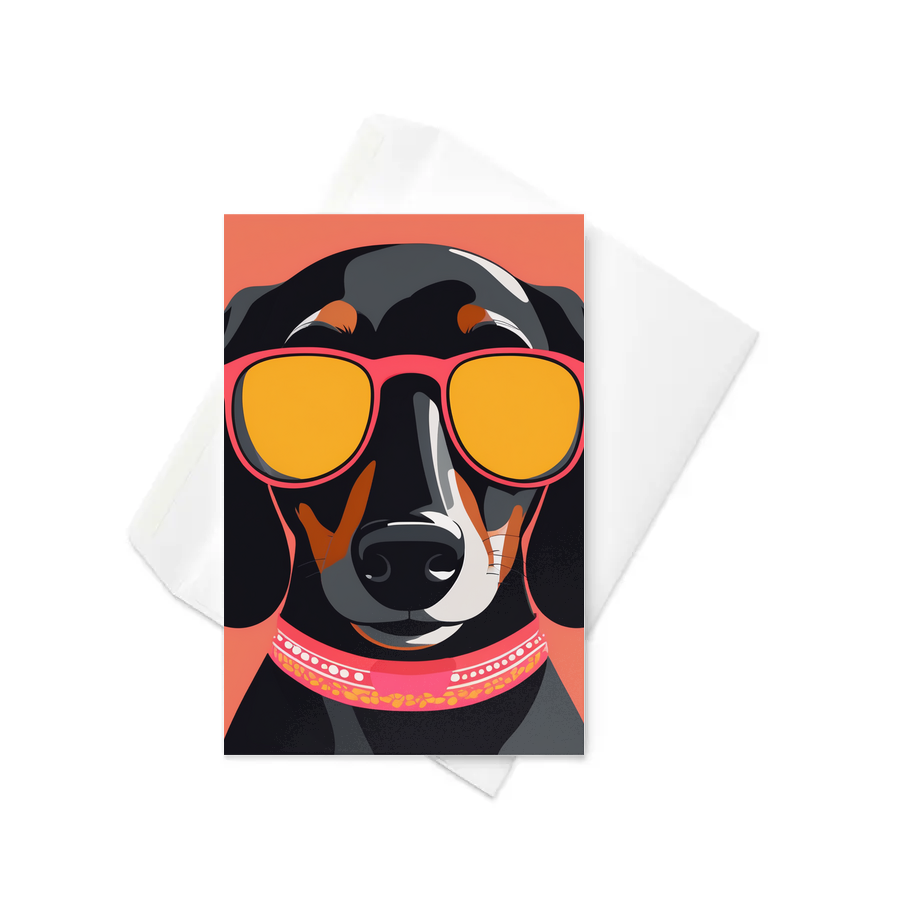 PugMug Custom Black Dachshund Greeting Card