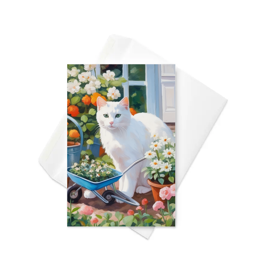 PugMug Custom White Companion Cat Greeting Card
