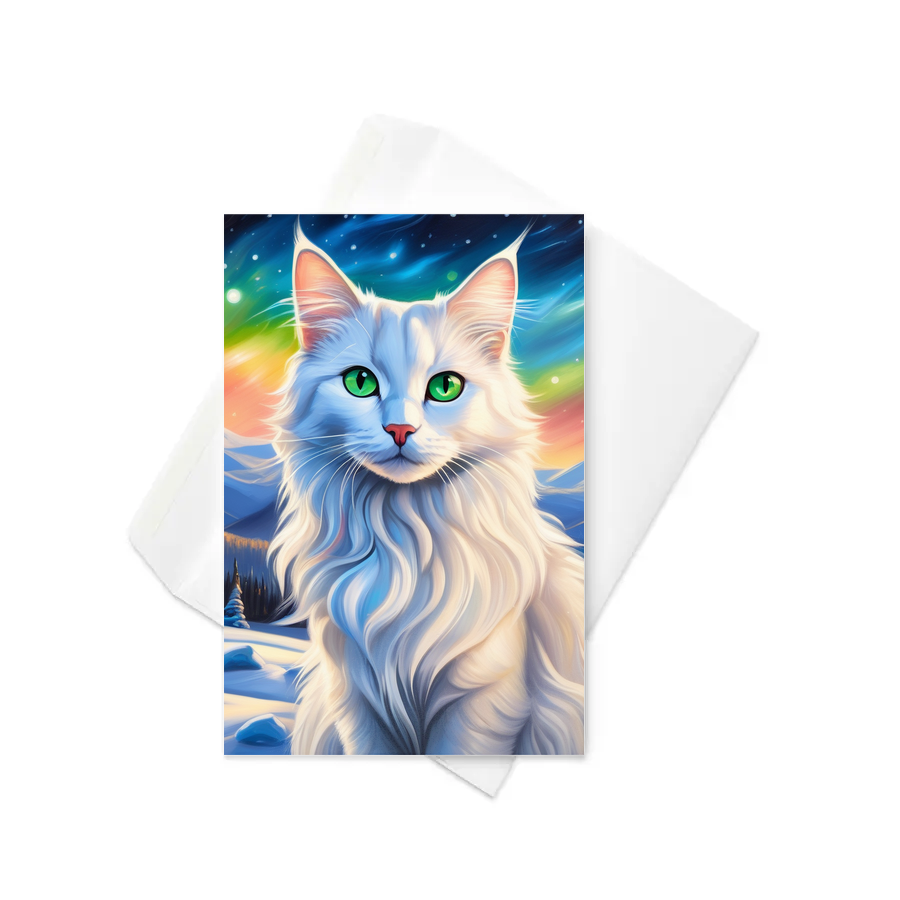 PugMug Custom White Companion Cat Greeting Card