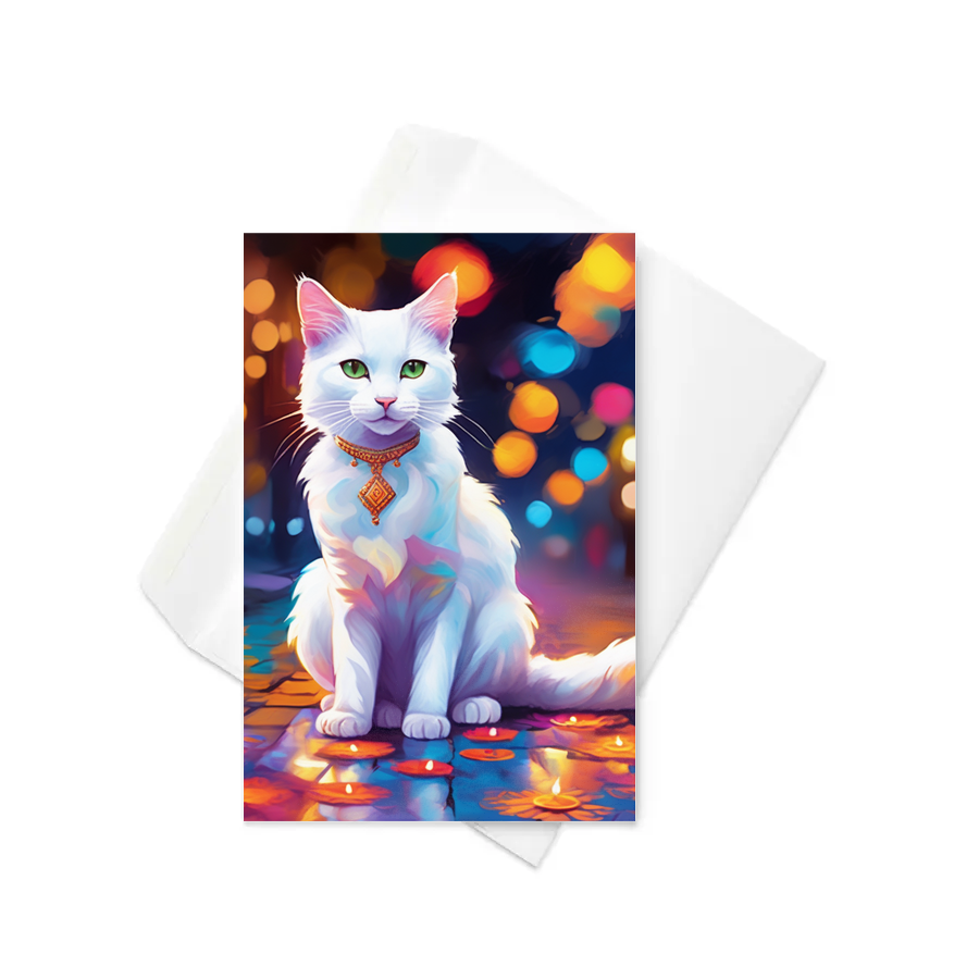 PugMug Custom White Companion Cat Greeting Card