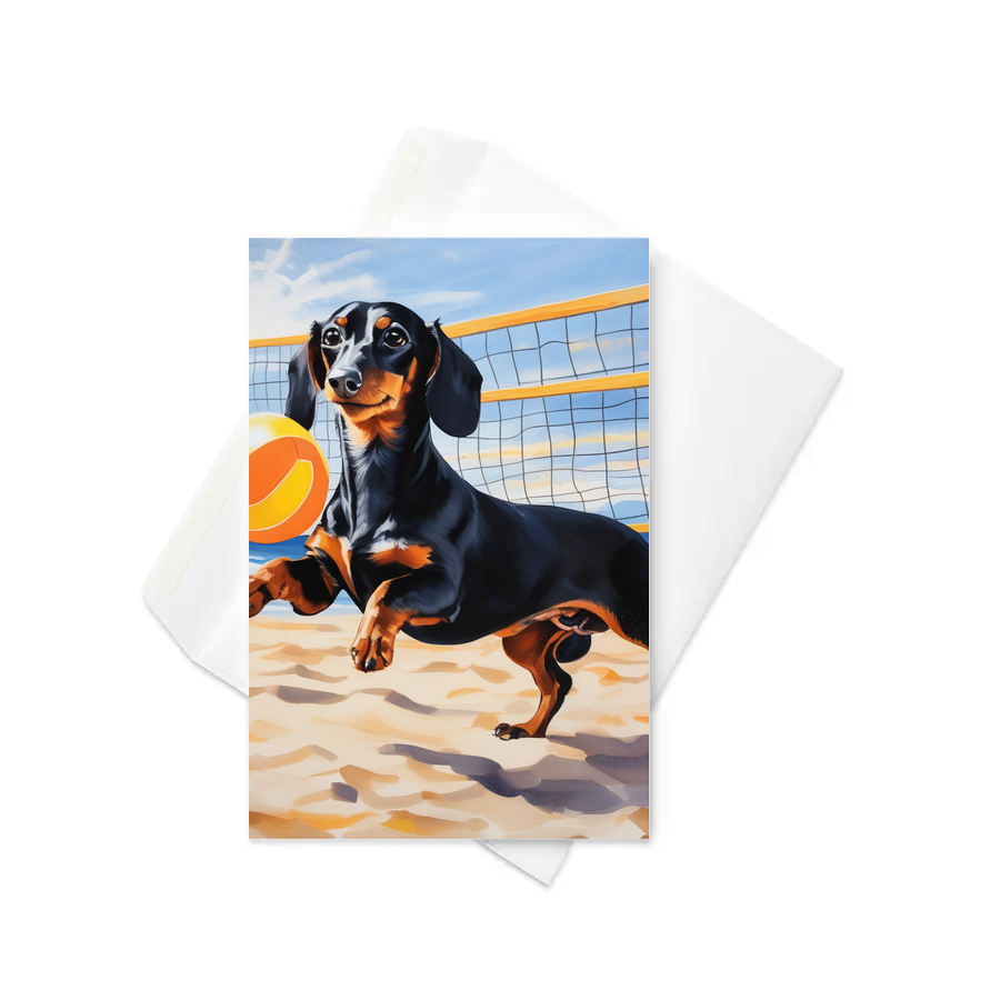PugMug Custom Black Dachshund Greeting Card