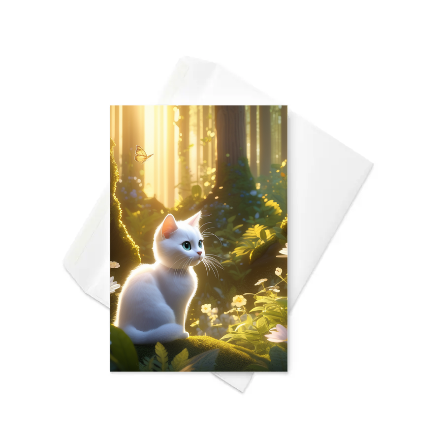 PugMug Custom White Companion Cat Greeting Card