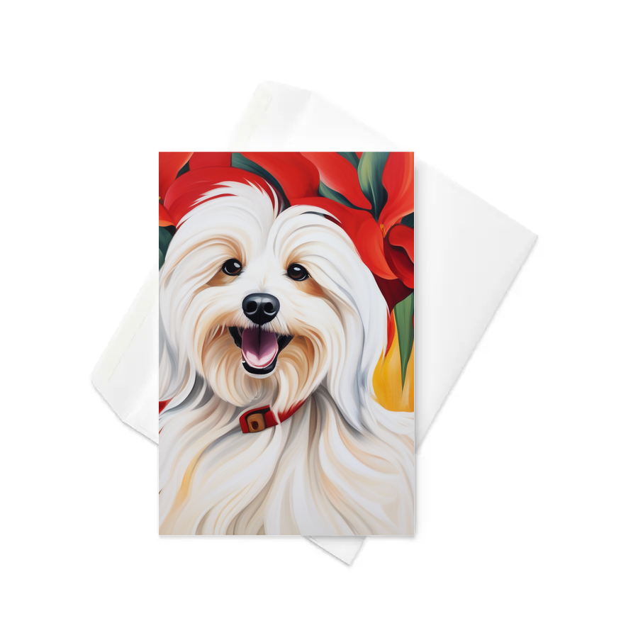 PugMug Custom White Havanese Dog Greeting Card