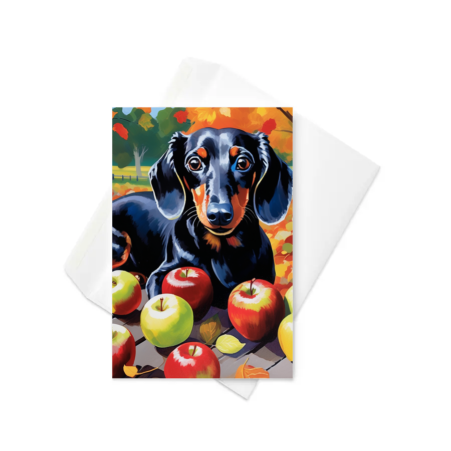 PugMug Custom Black Dachshund Greeting Card