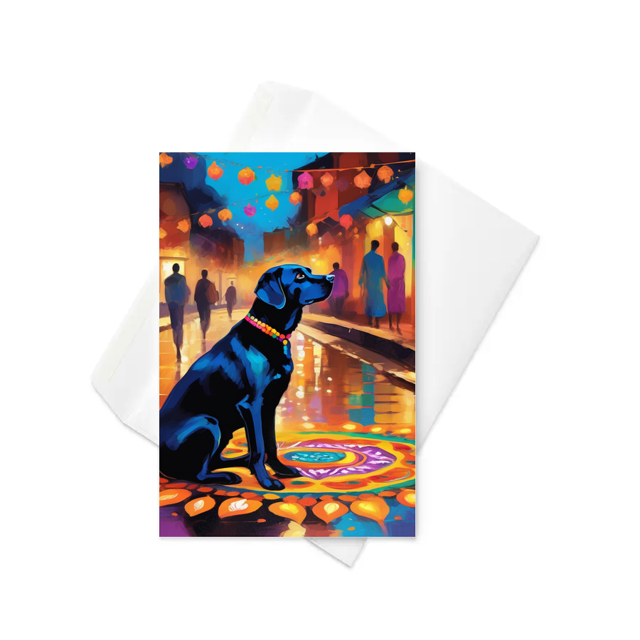 PugMug Custom Black Labrador Retriever Greeting Card
