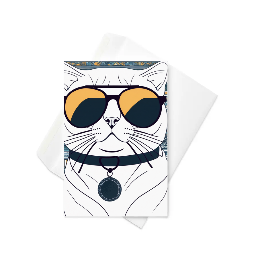 PugMug Custom White Scottish Fold Cat Greeting Card