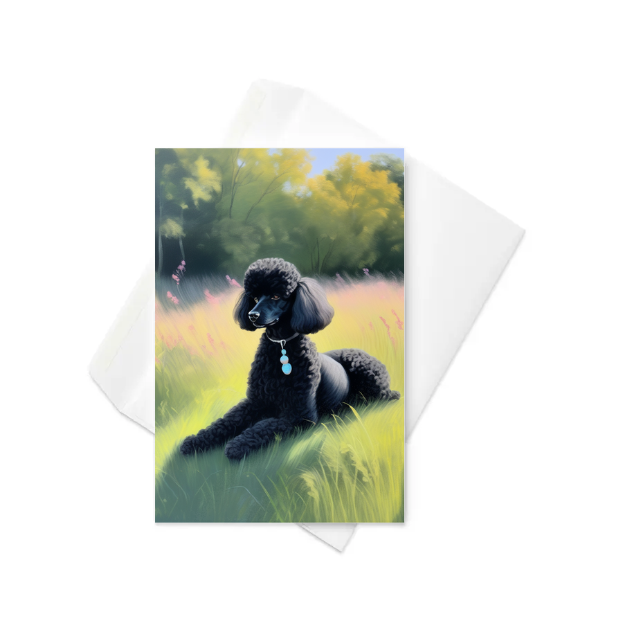PugMug Custom Black Poodle Greeting Card