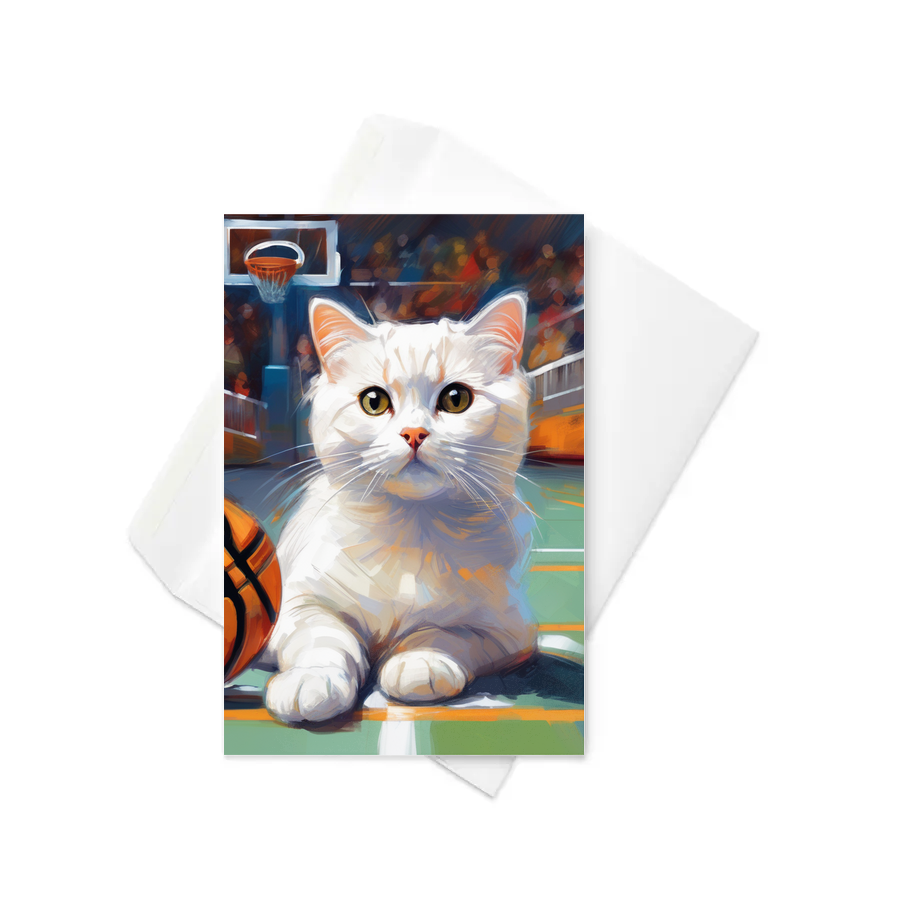 PugMug Custom White Scottish Fold Cat Greeting Card