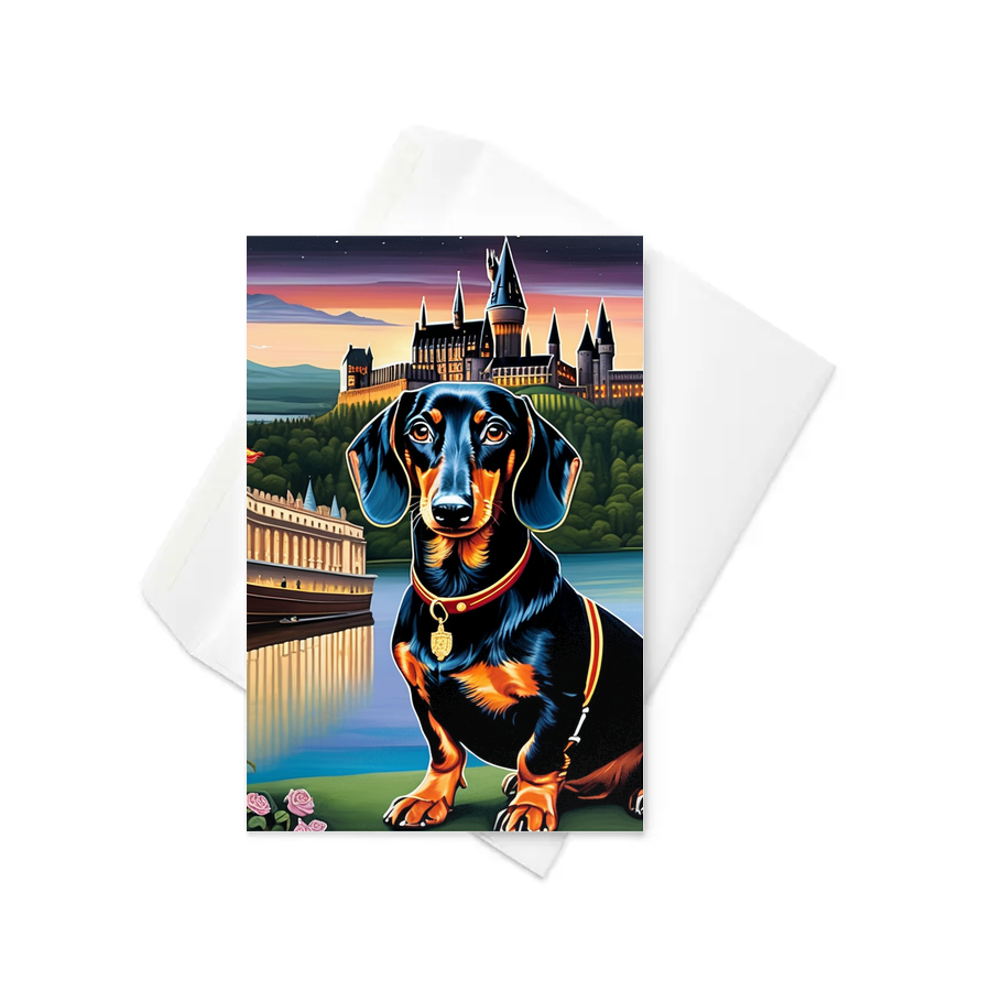 PugMug Custom Black Dachshund Greeting Card