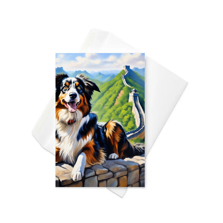 PugMug Custom Australian Shepherd Dog Greeting Card