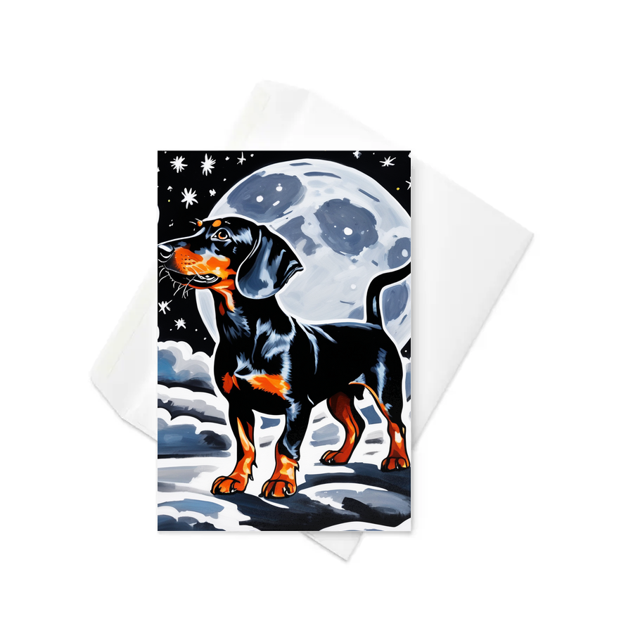 PugMug Custom Black Dachshund Greeting Card