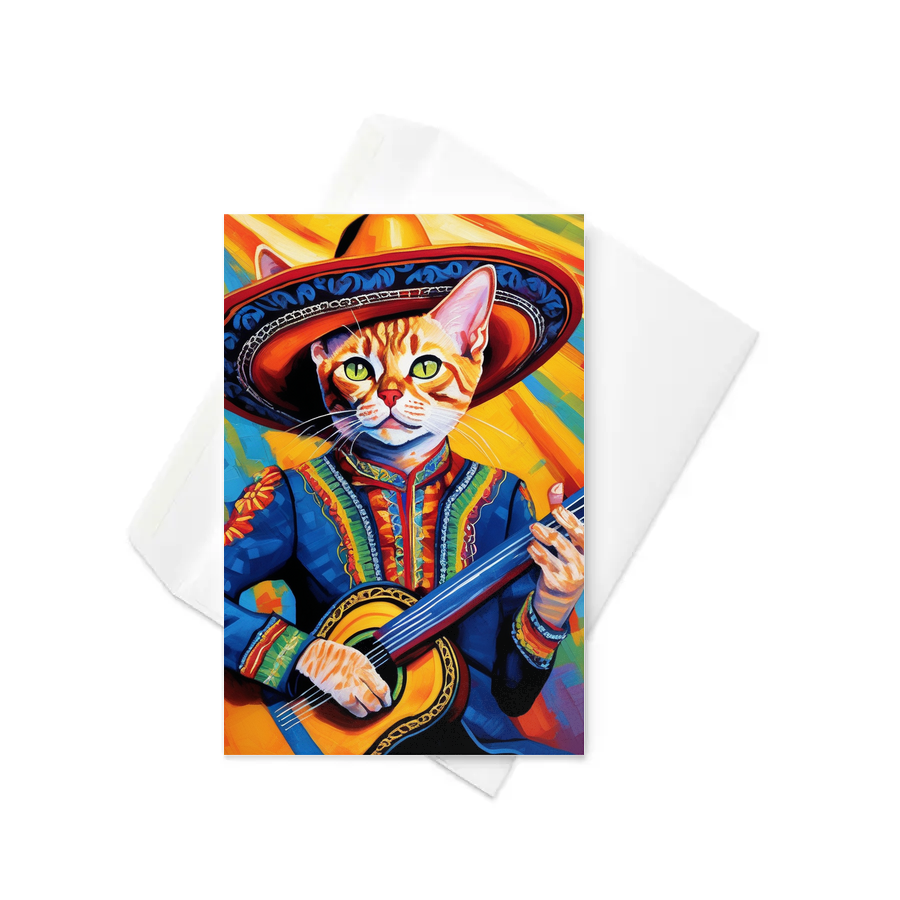 PugMug Custom Tabby Devon Rex Cat Greeting Card