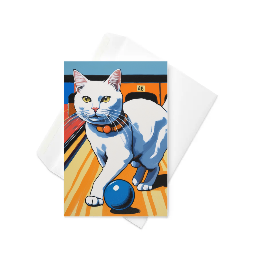 PugMug Custom White Companion Cat Greeting Card