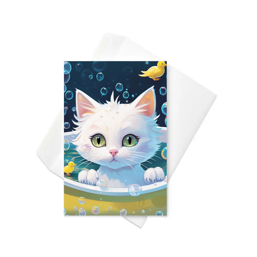 PugMug Custom White Companion Cat Greeting Card