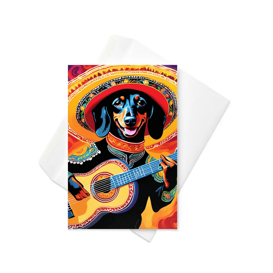 PugMug Custom Black Dachshund Greeting Card