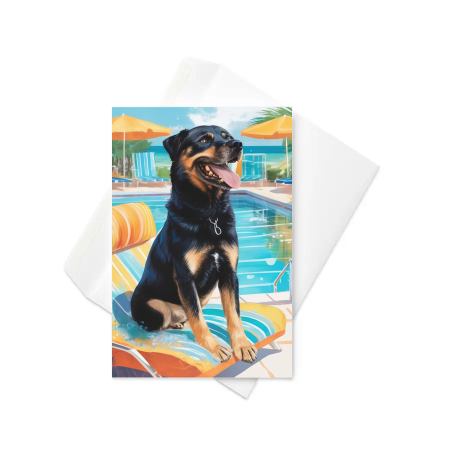 PugMug Custom Blue Greeting Card