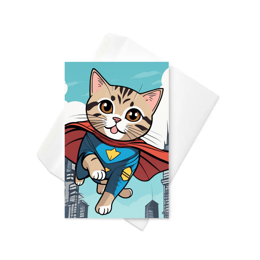 PugMug Custom Tabby Scottish Fold Cat Greeting Card