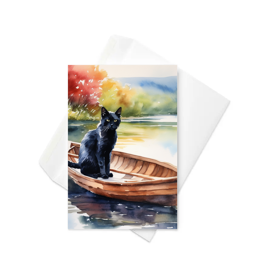 PugMug Custom Black Companion Cat Greeting Card