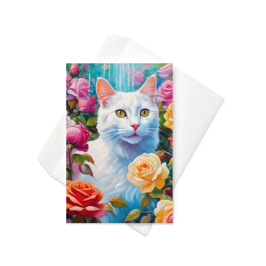 PugMug Custom White Companion Cat Greeting Card