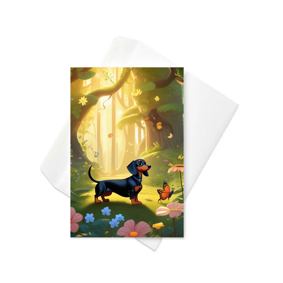 PugMug Custom Black Dachshund Greeting Card