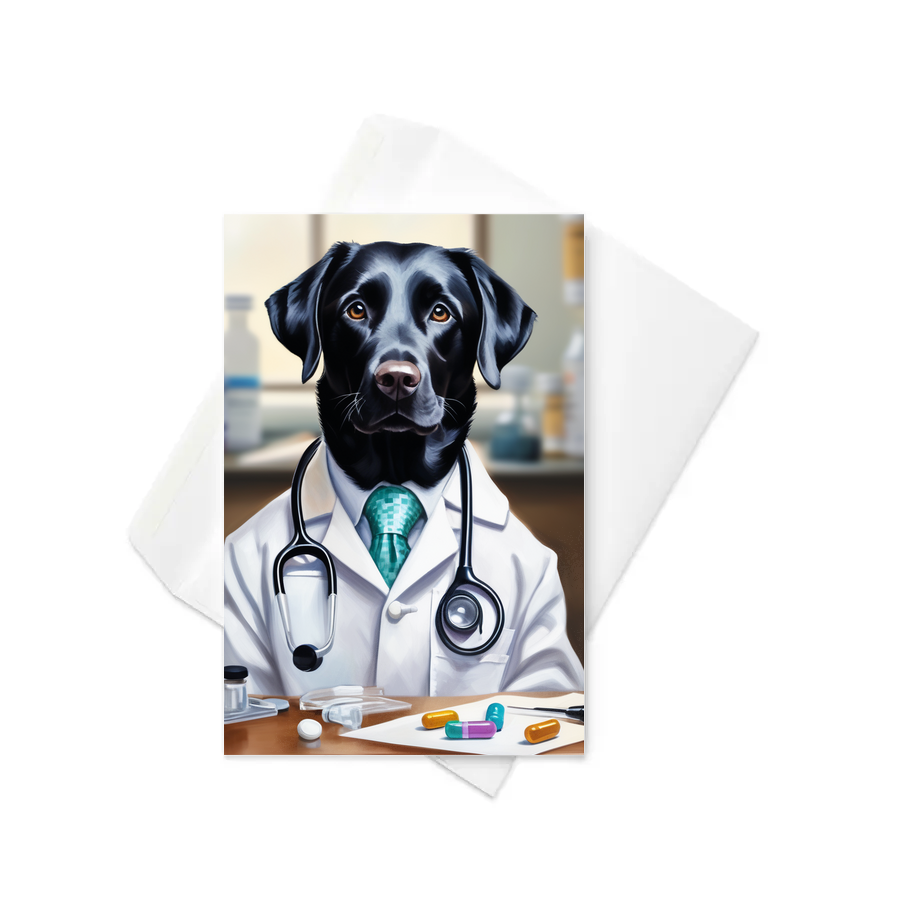 PugMug Custom Black Labrador Retriever Greeting Card
