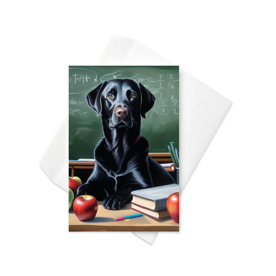 PugMug Custom Black Labrador Retriever Greeting Card